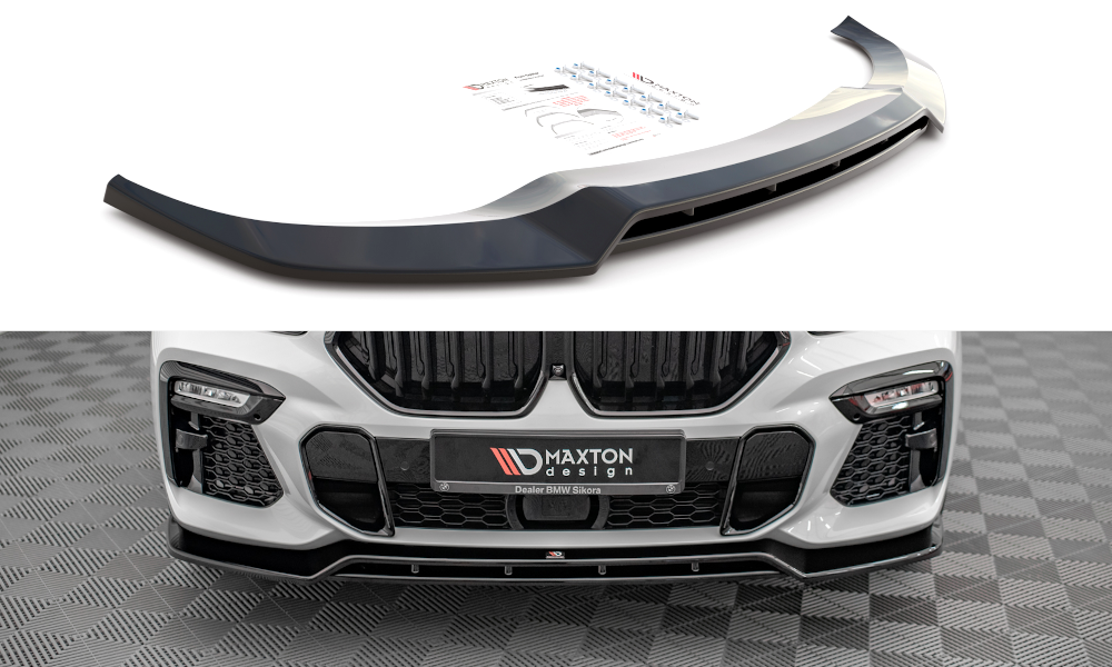 Maxton Front Ansatz V.2 für BMW X6 M-Paket G06 schwarz Hochglanz