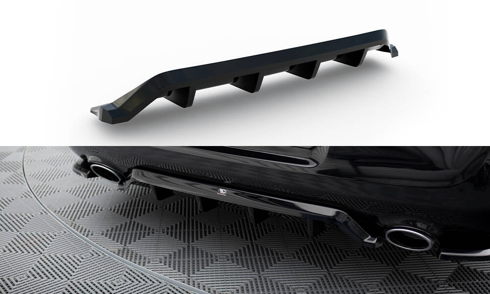 Maxton Mittlerer Diffusor Heck Ansatz DTM Look für Chrysler 300 Mk2 schwarz Hochglanz