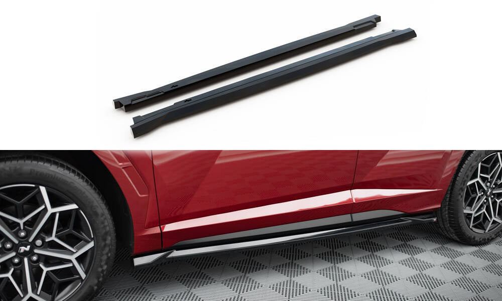 Maxton Seitenschweller Ansatz für Hyundai Tucson N-Line Mk4 schwarz Hochglanz