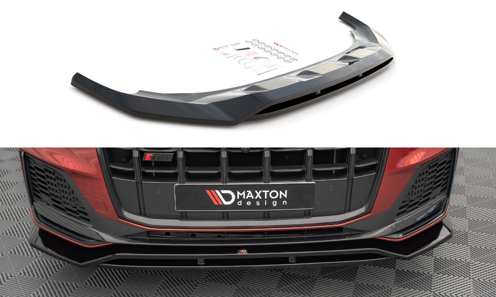 Maxton Front Ansatz für Audi SQ7 /Q7 S-Line Mk2 (4M) Facelift  schwarz Hochglanz