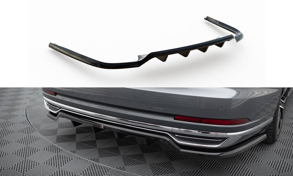 Maxton Mittlerer Diffusor Heck Ansatz DTM Look für Audi A8 D5 schwarz Hochglanz