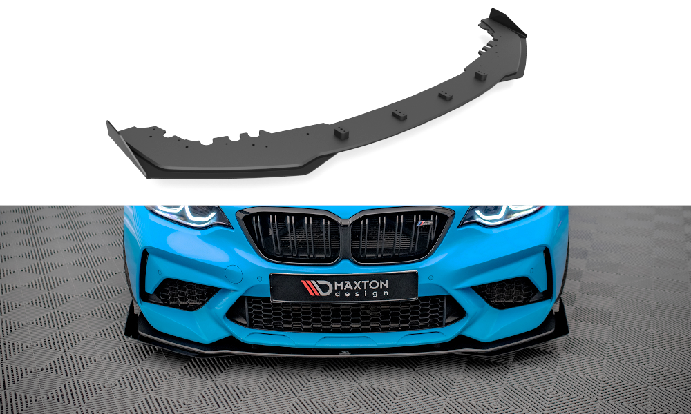 Maxton Street Pro Front Ansatz für +Flaps für V.1 + Flaps BMW M2 Competition F87 schwarz Hochglanz