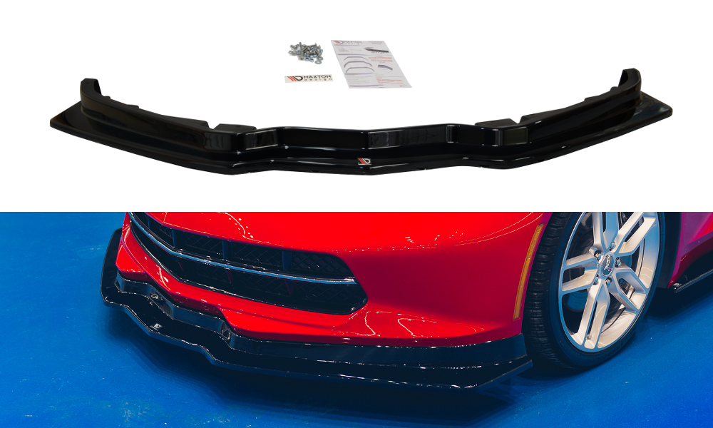 Maxton Front Ansatz für CHEVROLET CORVETTE C7  schwarz Hochglanz