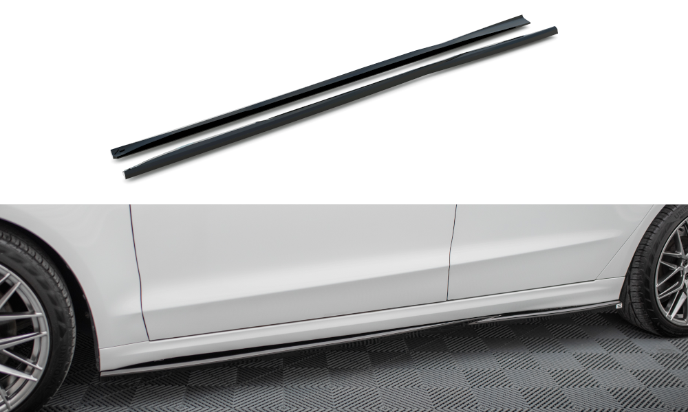 Maxton Seitenschweller Ansatz für Ford Mondeo Sport Mk5 Facelift / Fusion Sport Mk2 Facelift schwarz Hochglanz