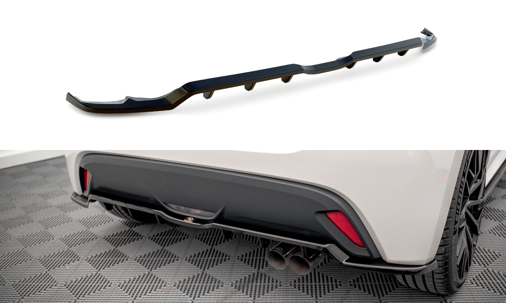 Maxton Mittlerer Diffusor Heck Ansatz DTM Look für V.2 Toyota Yaris Mk4 schwarz Hochglanz