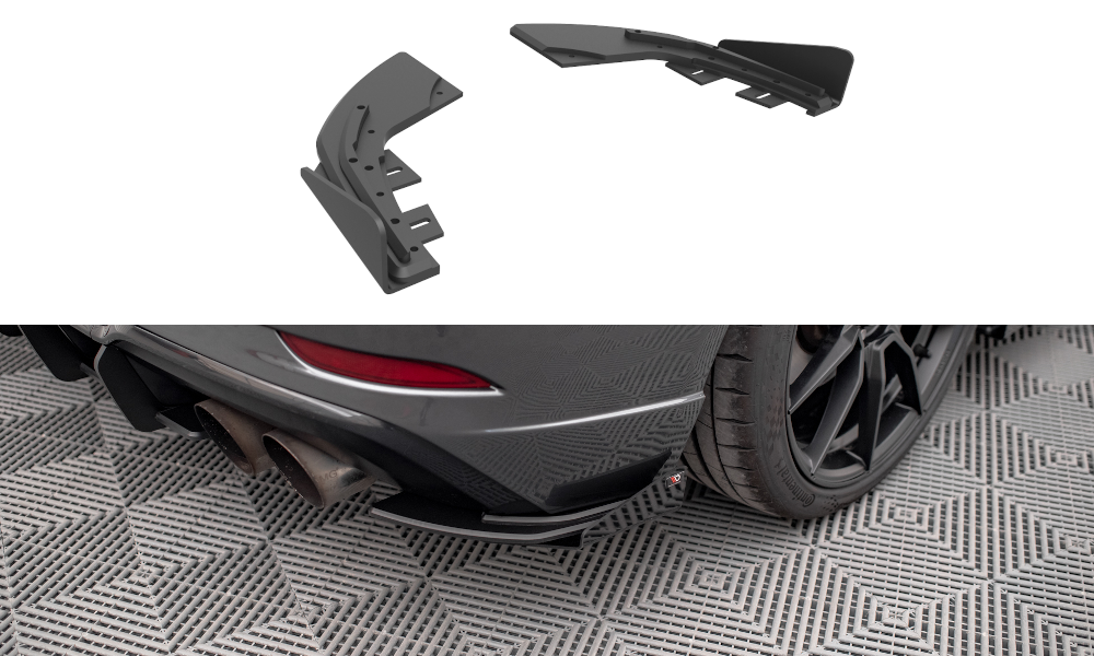 Maxton Street Pro Heck Ansatz Flaps Diffusor +Flaps für Audi S3 Sportback 8V Facelift schwarz Hochglanz