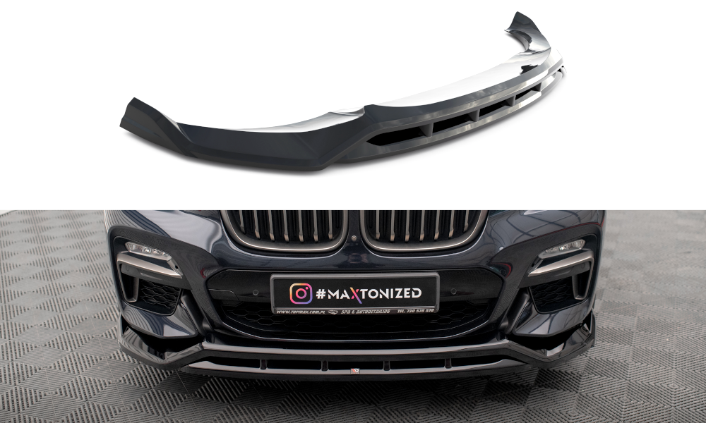 Maxton Front Ansatz V.2 für BMW X4 M-Paket G02 schwarz Hochglanz