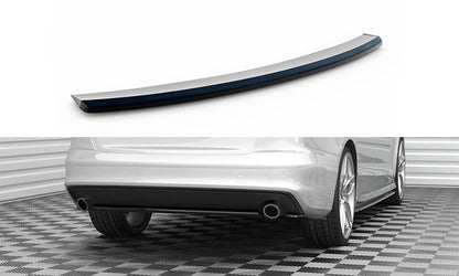 Maxton Mittlerer Diffusor Heck Ansatz für Audi A4 S-Line B8 Facelift schwarz Hochglanz