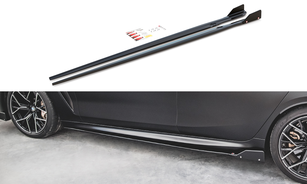 Maxton Seitenschweller Ansatz für V.1 für + Flaps BMW M8 Gran Coupe F93 / 8 Gran Coupe M-Paket G16