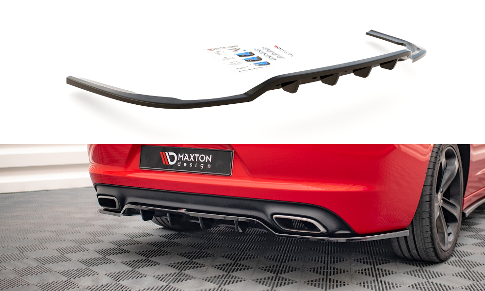Maxton Mittlerer Diffusor Heck Ansatz DTM Look für Dodge Charger RT Mk7 Facelift schwarz Hochglanz