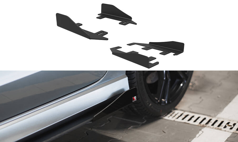 Maxton Side Flaps Audi S3 / A3 S-Line Limousine 8V schwarz Hochglanz