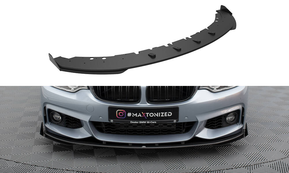 Maxton Street Pro Front Ansatz für +Flaps für + Flaps BMW 4er Coupe / Gran Coupe / Cabrio M-Paket F32 / F36 / F33  schwarz...