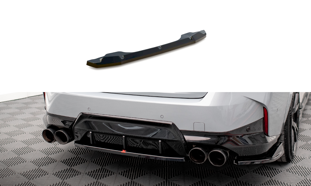 Maxton Mittlerer Diffusor Heck Ansatz für BMW 2 Coupe M240i G42 schwarz Hochglanz