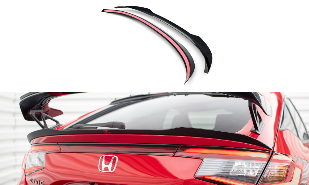 Maxton Niedriger Spoiler CAP für Honda Civic Type-R Mk 11 schwarz Hochglanz
