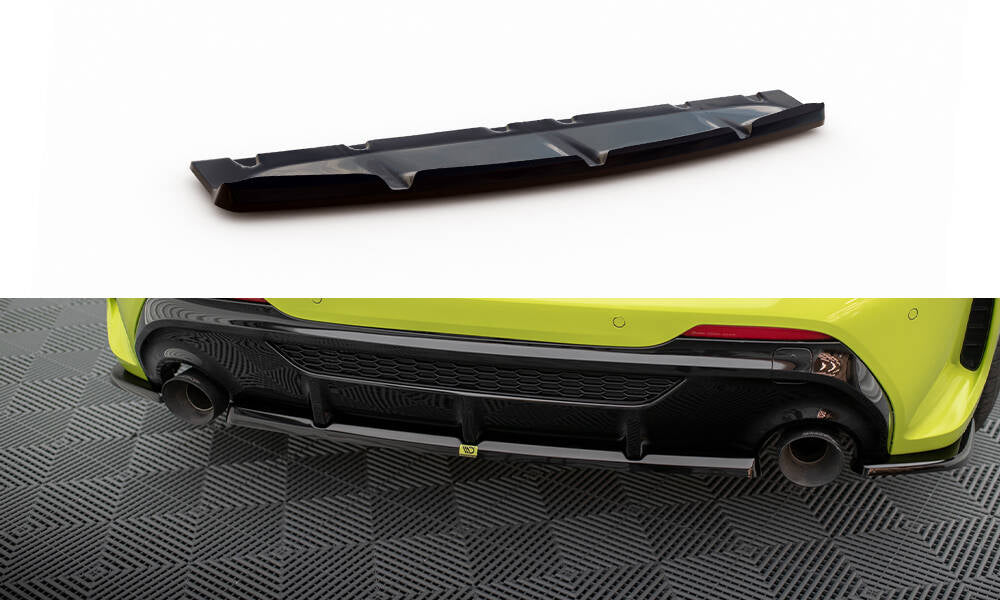Maxton Mittlerer Diffusor Heck Ansatz V.2 für BMW M135i F40 schwarz Hochglanz