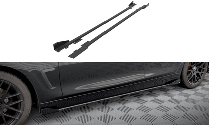 Maxton Street Pro Seitenschweller Ansatz für + Flaps BMW 4er Gran Coupe F36 schwarz Hochglanz
