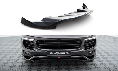 Maxton Front Ansatz für Porsche Cayenne Mk2 Facelift schwarz Hochglanz