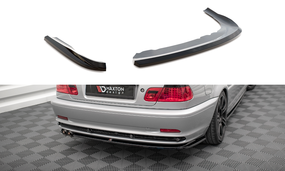 Maxton Heck Ansatz Flaps Diffusor für BMW 3er Coupe E46 schwarz Hochglanz