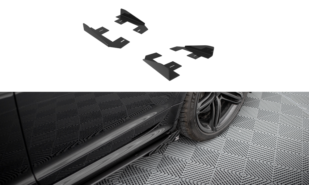 Maxton Side Flaps Audi RS6 Avant C6 schwarz Hochglanz