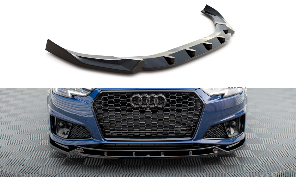 Maxton Front Ansatz V.1 für Audi A4 Competition B9  schwarz Hochglanz