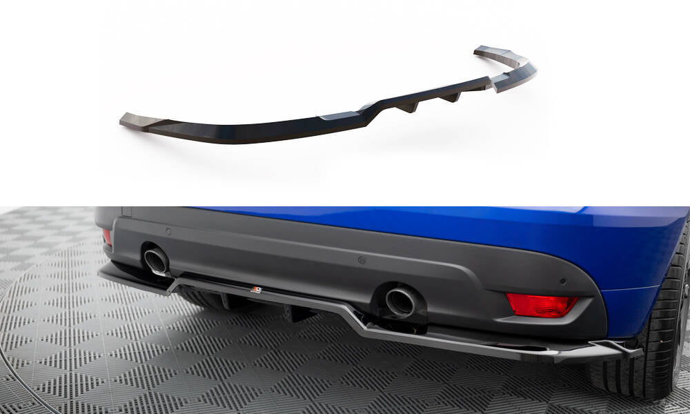 Maxton Hinten Splitter (mit einem vertikalem balken) Jaguar F-Pace R-Sport Mk1 schwarz Hochglanz