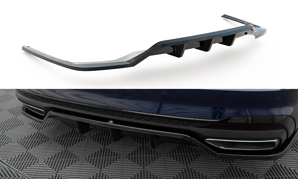 Maxton Mittlerer Diffusor Heck Ansatz DTM Look für V.2 Audi A4 S-Line B9 Facelift schwarz Hochglanz