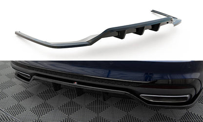 Maxton Mittlerer Diffusor Heck Ansatz DTM Look für V.2 Audi A4 S-Line B9 Facelift schwarz Hochglanz