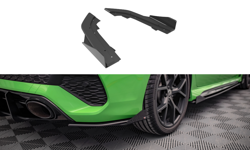 Maxton Street Pro Heck Ansatz Flaps Diffusor +Flaps für Audi RS3 Limousine 8Y schwarz Hochglanz