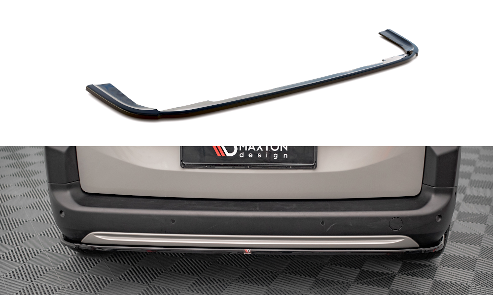 Maxton Mittlerer Diffusor Heck Ansatz für Citroen Berlingo Mk3 schwarz Hochglanz