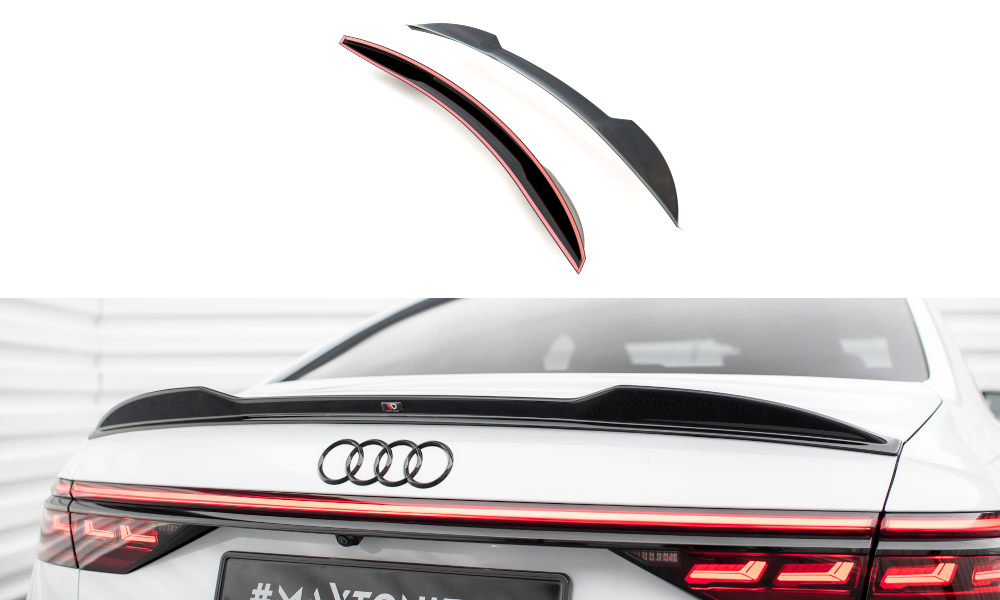 Maxton Spoiler CAP für 3D Audi A8 / A8 S-Line / S8 D5 schwarz Hochglanz