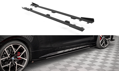 Maxton Street Pro Seitenschweller Ansatz für + Flaps BM 4 M-Paket G22 schwarz Hochglanz
