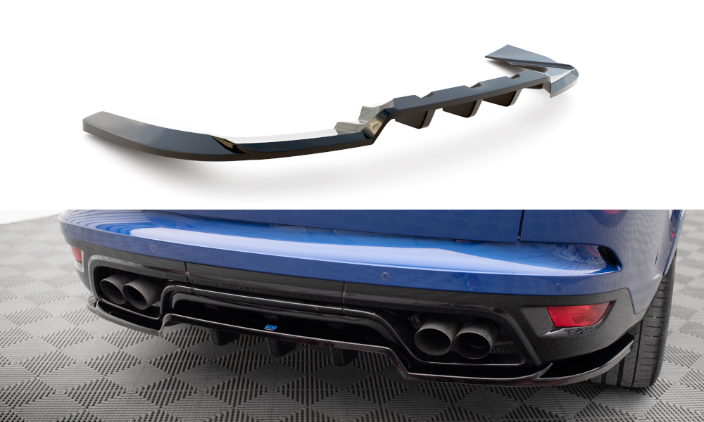 Maxton Mittlerer Diffusor Heck Ansatz DTM Look für Land Rover Range Rover Sport SVR Mk2 schwarz Hochglanz