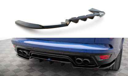 Maxton Mittlerer Diffusor Heck Ansatz DTM Look für Land Rover Range Rover Sport SVR Mk2 schwarz Hochglanz