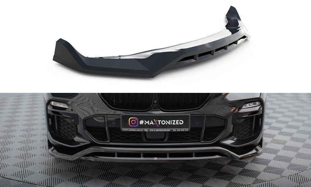 Maxton Front Ansatz V.2 für BMW X5 M-Paket G05 schwarz Hochglanz