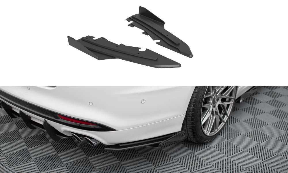 Maxton Street Pro Heck Ansatz Flaps Diffusor +Flaps für Ford Mondeo Sport Mk5 Facelift / Fusion Sport Mk2 Facelift schwarz...
