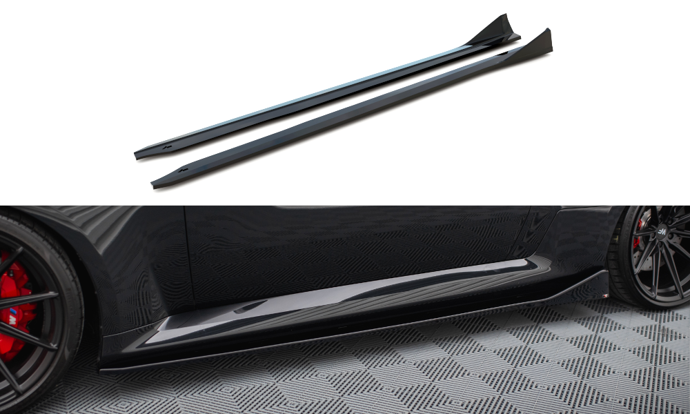 Maxton Seitenschweller Ansatz für V.4 BMW M2 G87 schwarz Hochglanz