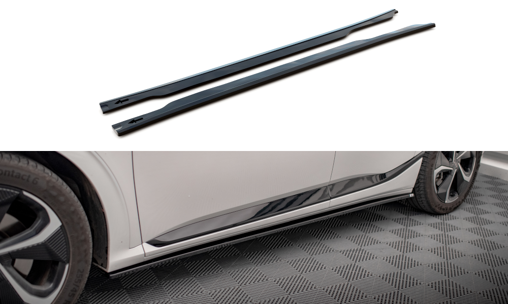 Maxton Seitenschweller Ansatz für Kia EV6 GT-Line Mk1 schwarz Hochglanz