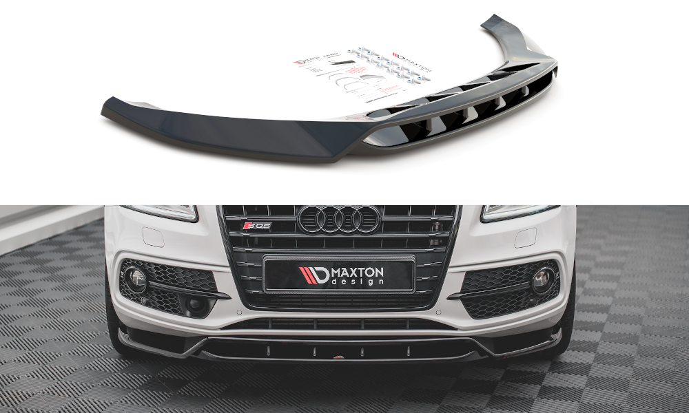 Maxton Front Ansatz für Audi SQ5 Mk1 (8R) schwarz Hochglanz