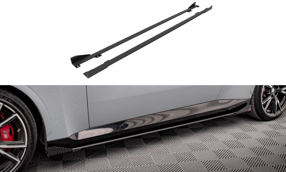 Maxton Street Pro Seitenschweller Ansatz für + Flaps BMW 2 Coupe M-Paket / M240i G42 schwarz Hochglanz
