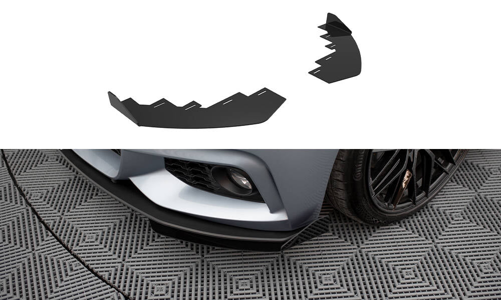 Maxton Front Flaps BMW 4er Coupe / Gran Coupe / Cabrio M-Paket F32 / F36 / F33  schwarz Hochglanz