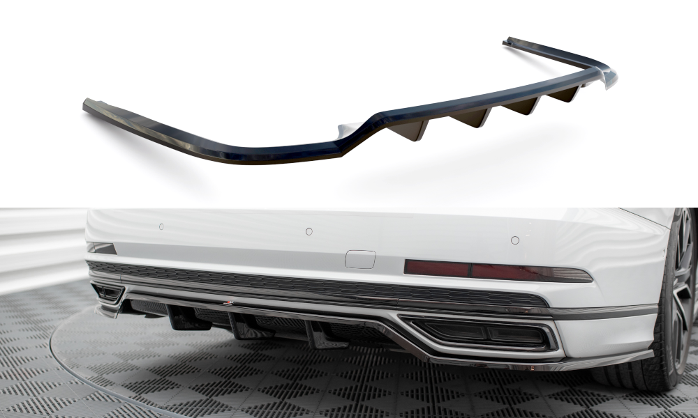 Maxton Mittlerer Diffusor Heck Ansatz DTM Look für Audi A8 S-Line D5 schwarz Hochglanz