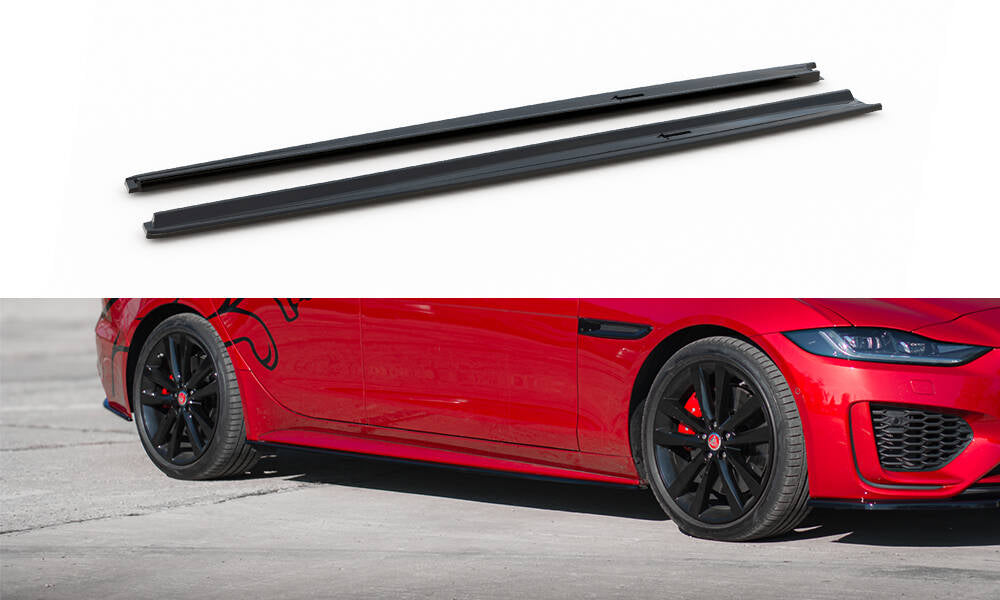 Maxton Seitenschweller Ansatz für Jaguar XE R-Dynamic X760 Facelift schwarz Hochglanz