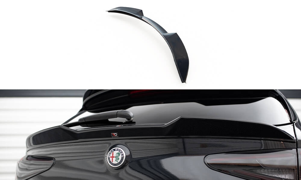 Maxton Niedriger Spoiler CAP für 3D Alfa Romeo Stelvio Quadrifoglio Mk1 schwarz Hochglanz
