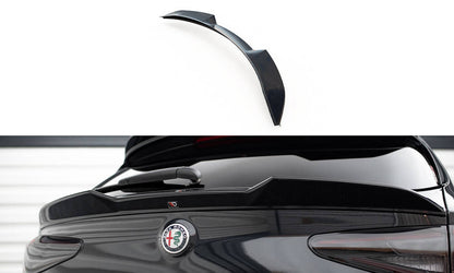Maxton Niedriger Spoiler CAP für 3D Alfa Romeo Stelvio Quadrifoglio Mk1 schwarz Hochglanz