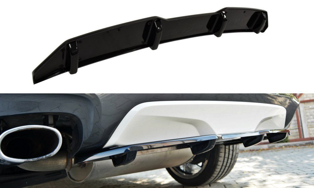 Maxton Mittlerer Diffusor Heck Ansatz für BMW X4 M Paket DTM LOOK schwarz Hochglanz