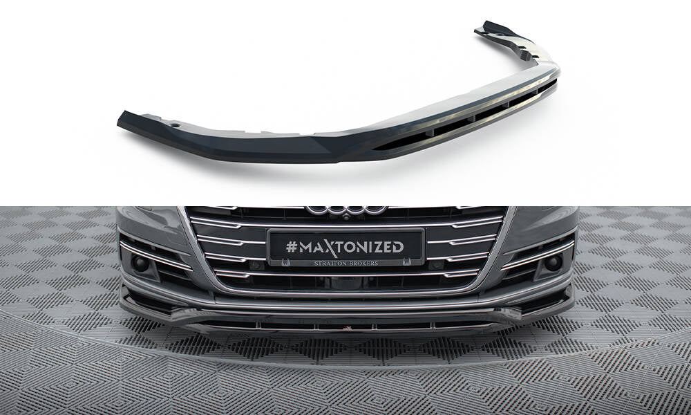 Maxton Front Ansatz für Audi A8 D5 schwarz Hochglanz