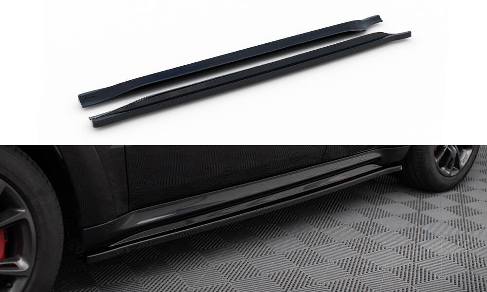 Maxton Seitenschweller Ansatz für Jeep Grand Cherokee SRT WK2 Facelift schwarz Hochglanz