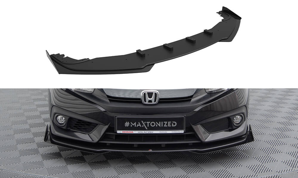 Maxton Street Pro Front Ansatz für +Flaps für + Flaps Honda Civic Mk10 schwarz Hochglanz