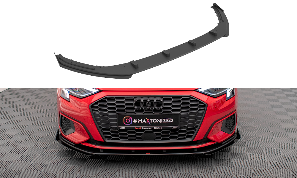 Maxton Street Pro Front Ansatz für +Flaps für + Flaps Audi A3 8Y schwarz Hochglanz