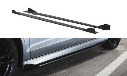 Maxton Street Pro Seitenschweller Ansatz für + Flaps Audi S3 / A3 S-Line Limousine 8V schwarz Hochglanz